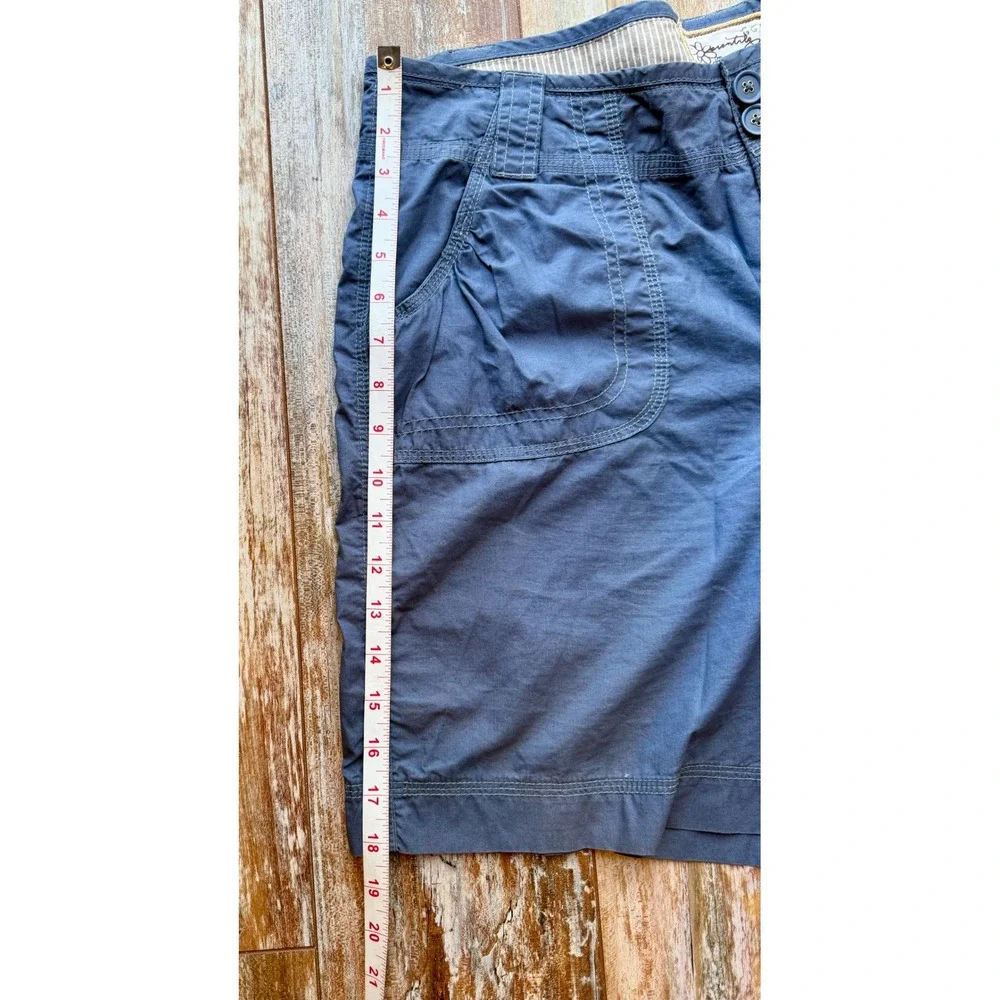 Aventura Organic Cotton Utility Shorts Blue Gray Size 12 Contrast Stitch Pockets